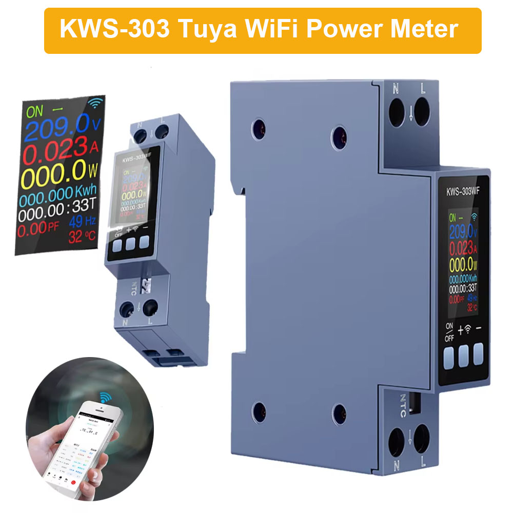 Energy Meter Bidirectional - KWS-303 Tuya WiFi Miernik Energii TFT