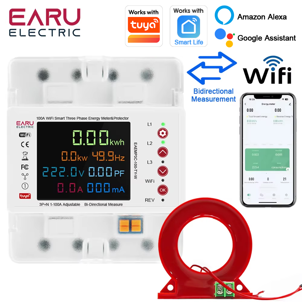Energy Meter Bidirectional - Trójfazowy licznik energii elektrycznej EARU Tuya
