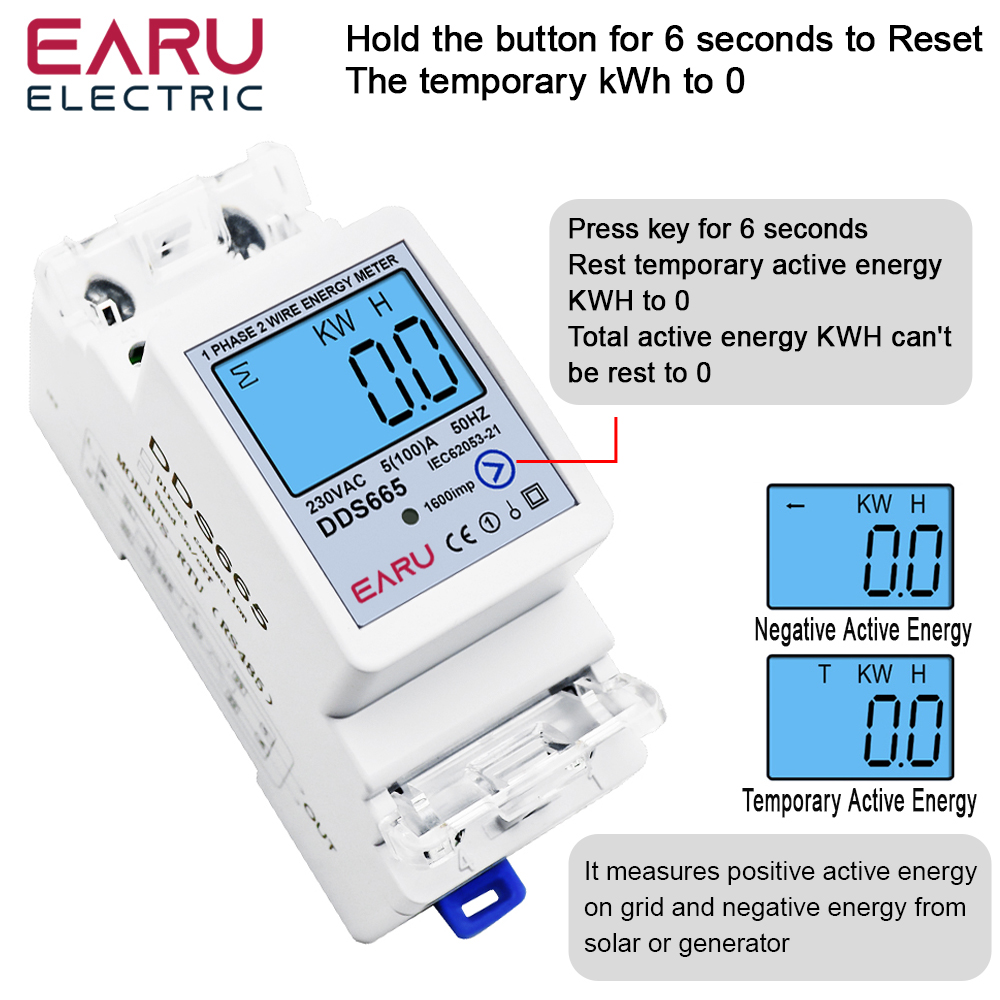 EARU AC230V 50Hz 60Hz 100A Dwu – Energy Meter Bidirectional recenzja i cena