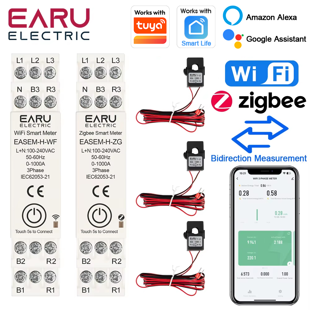 EARU Jednofazowy Trójfazowy Tu – Energy Meter Bidirectional recenzja i cena